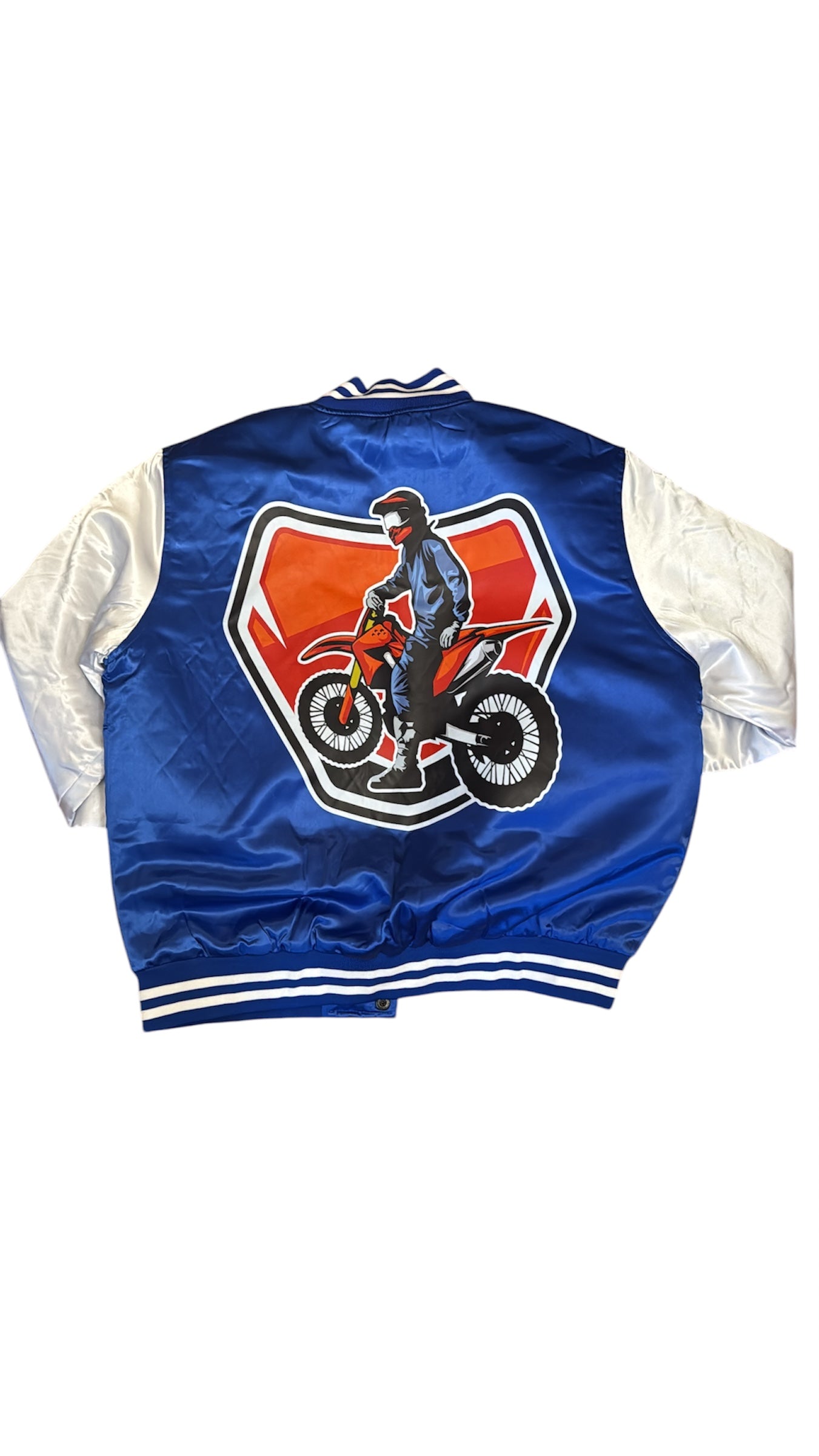 CMP Baseball Varsity Royal Blue and White Motorsport Jacket